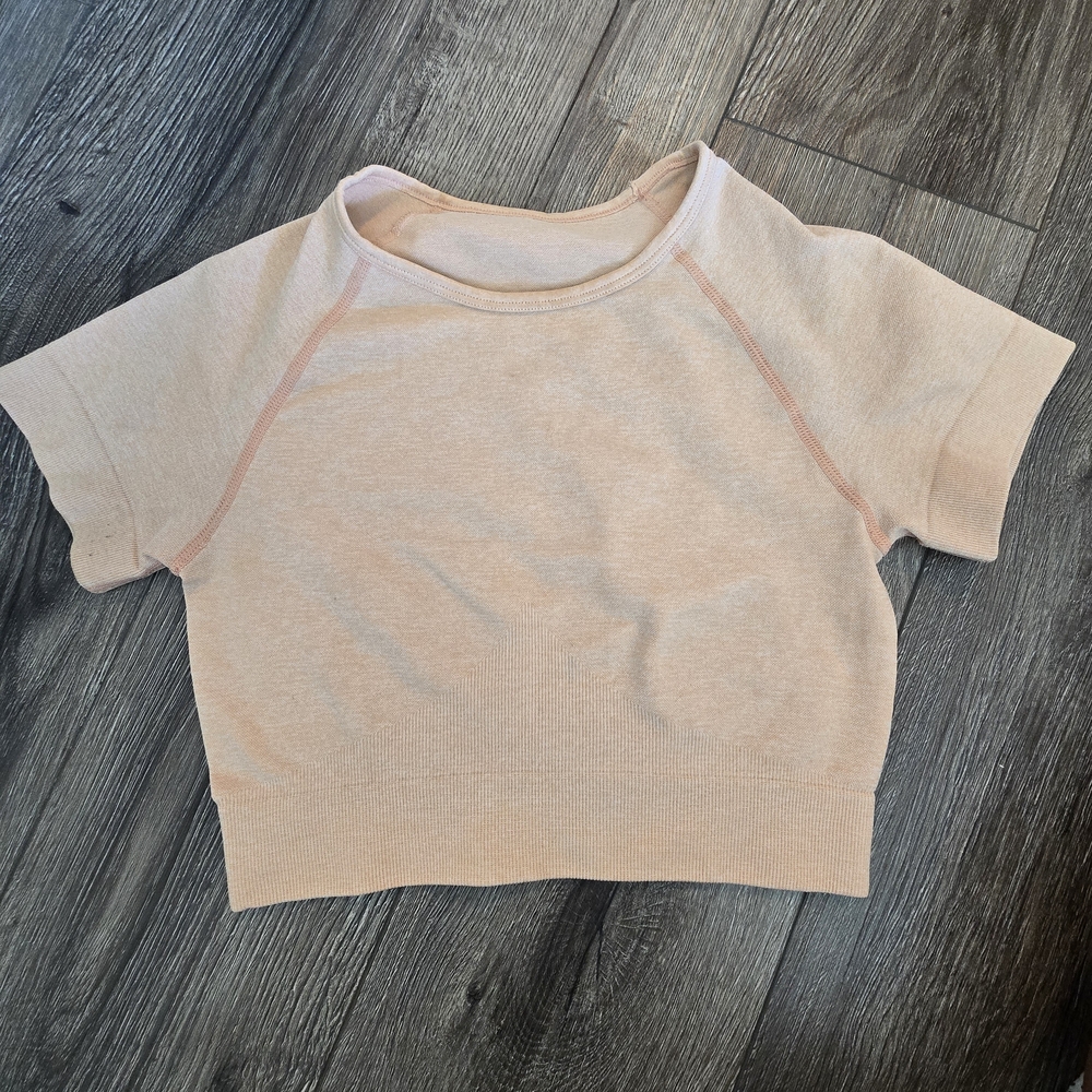 Pink Short Sleeve Crop Top